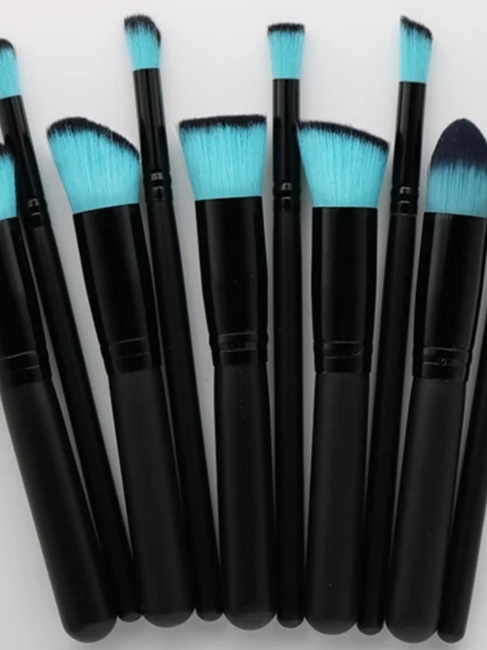 Ruimio 10 piece Makeup brush set-Black and Aqua